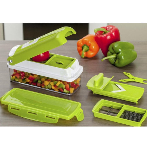 Hand Care Nicer Dicer Plus 12 in 1 Speedy Chopper Vegetable Cutter & Fruit Peeler | Salad Slicer | Multi Kitchen Tool | Green