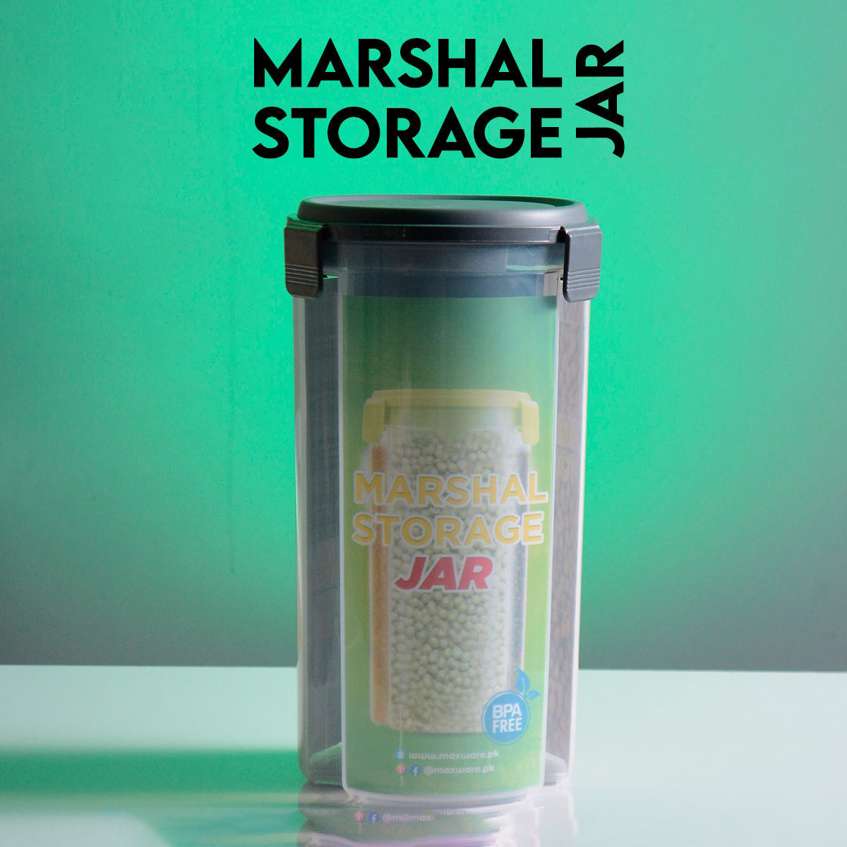 HandCare Airtight 3-Partition Storage Jar – Multi-Purpose Cereal, Spice & Dry Fruit Container