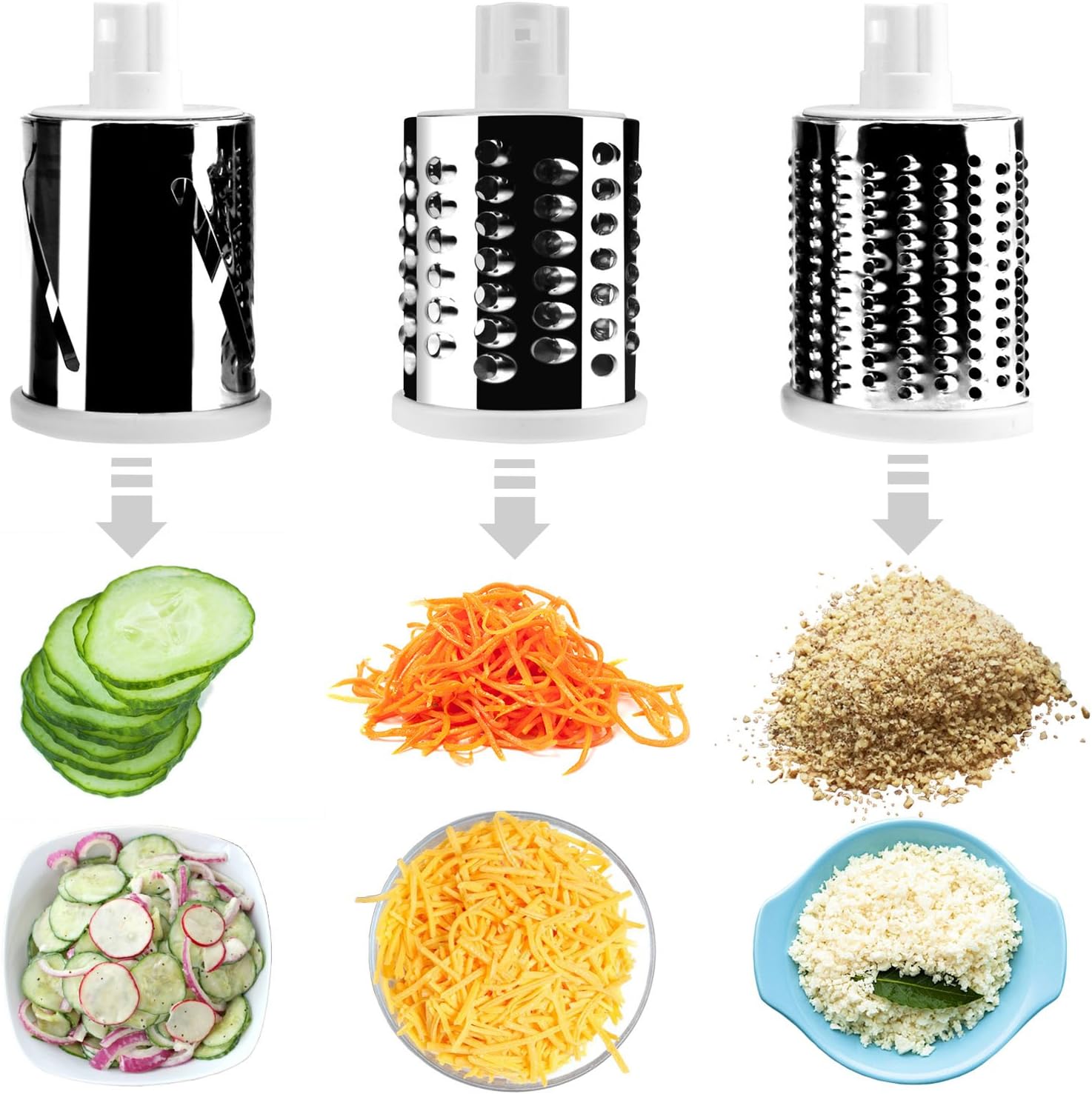 HandCare Rotary Drum Vegetable Chopper – Fast Hand Crank Grater & Slicer with Suction Base (Green)