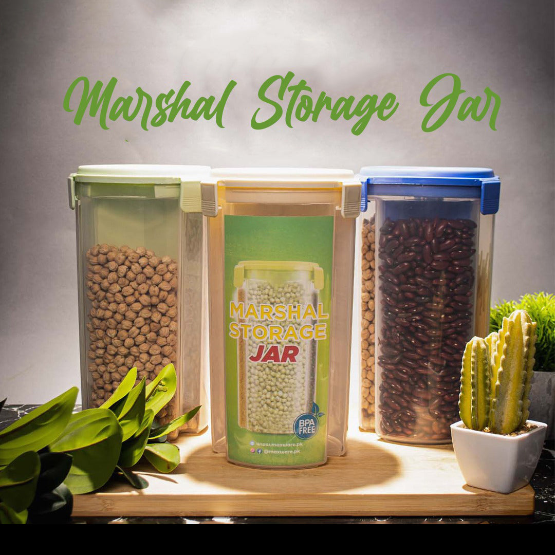 HandCare Airtight 3-Partition Storage Jar – Multi-Purpose Cereal, Spice & Dry Fruit Container