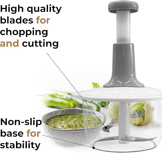 HandCare 2000ML Handpush Chopper – Manual Food & Vegetable Dicer, Onion & Potato Cutter